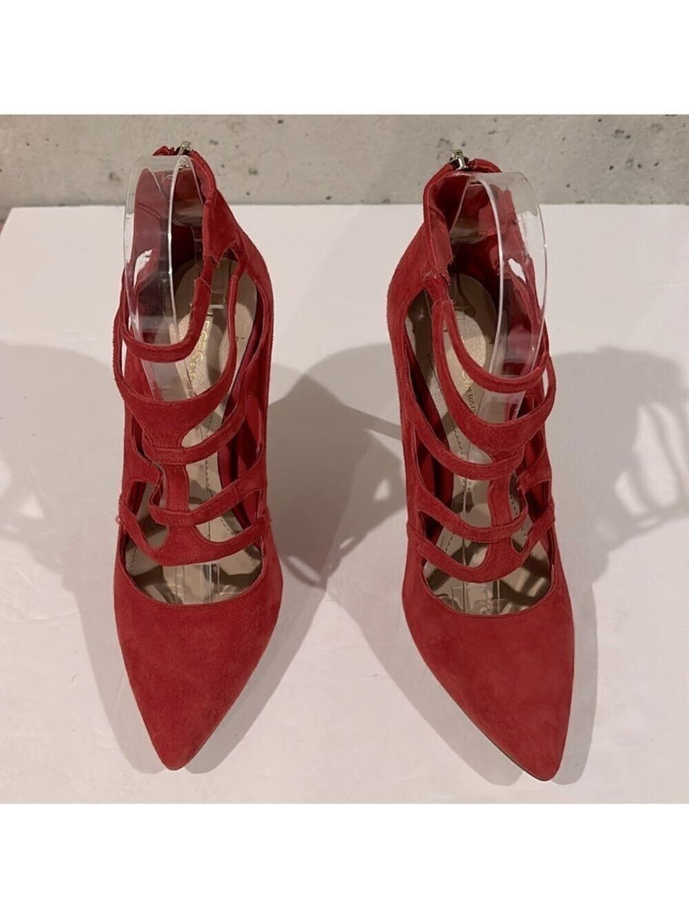 BCBGeneration Red Suede Strappy Heels - Size 7